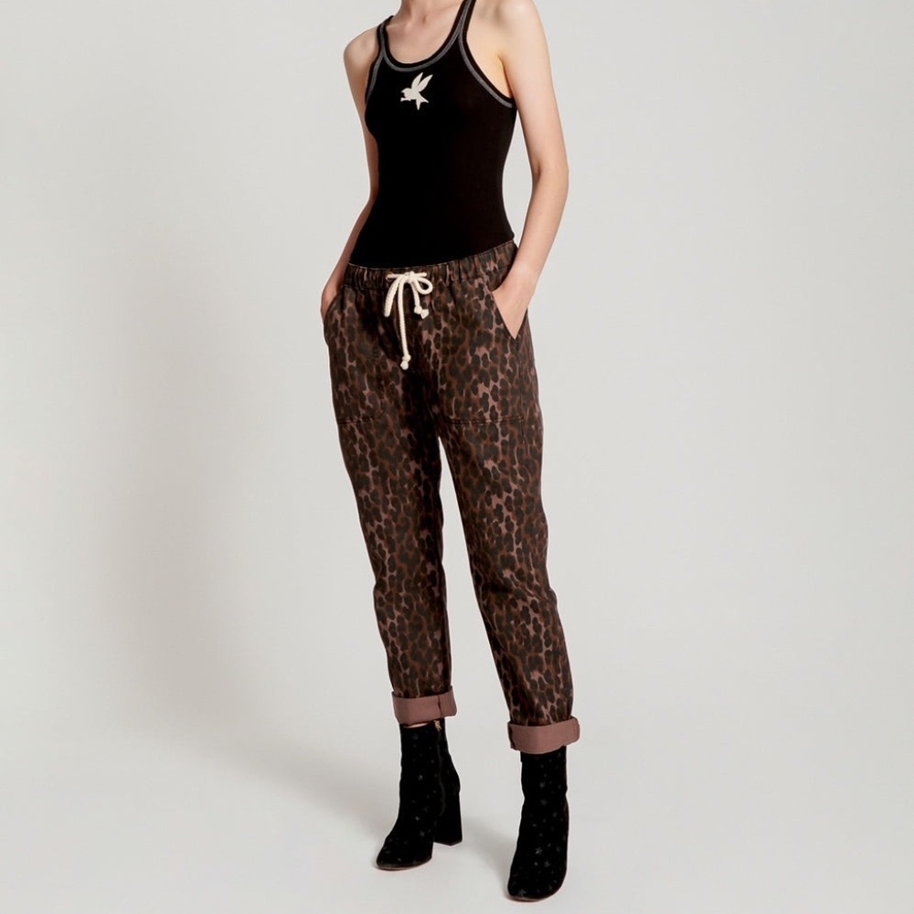 One Teaspoon •‎ Shabbies Drawstring Jean in Bronze Leopard